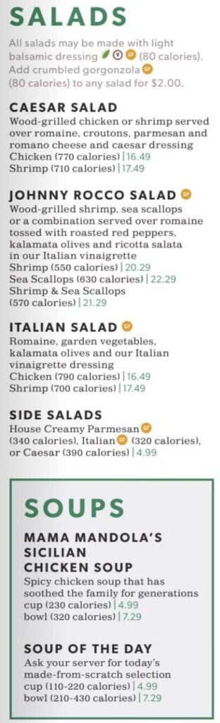 Carrabba's Italian Grill Clearwater, FL Menu